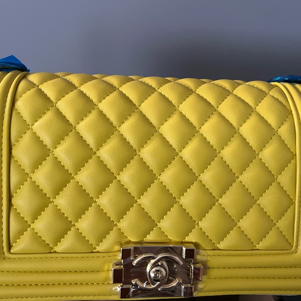 Chanel Yellow Quilted Women's Le-Boy Bag- Mint Condition
